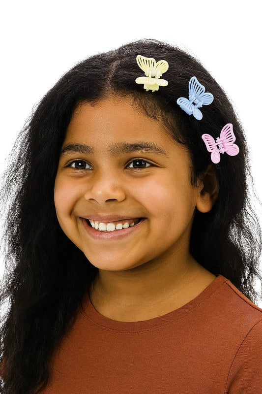 Mini Butterfly Hollow-out Hair Claw - 6 Set: ASSORTED / ONE SIZE