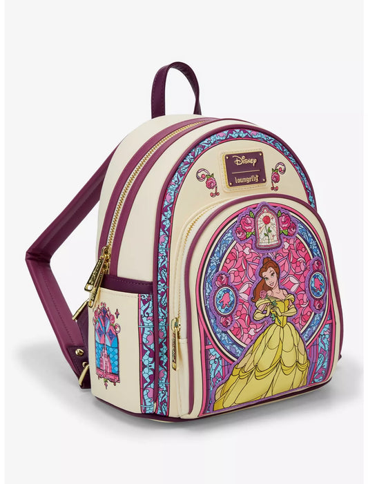 Loungefly Disney Beauty and the Beast Belle Stained Glass Mini Backpack