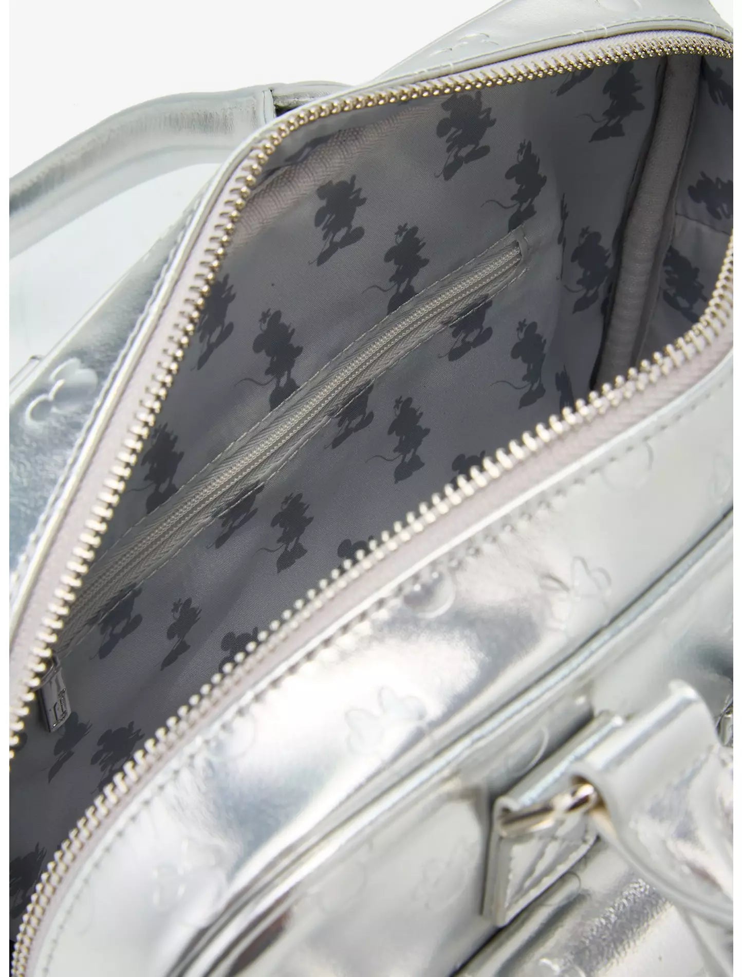 Loungefly Disney Mickey & Minnie Silver Metallic Purse