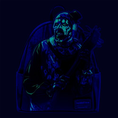 Loungefly Terrifier Art the Clown Blood Splatter Mini-Backpack - Glow in the Dark