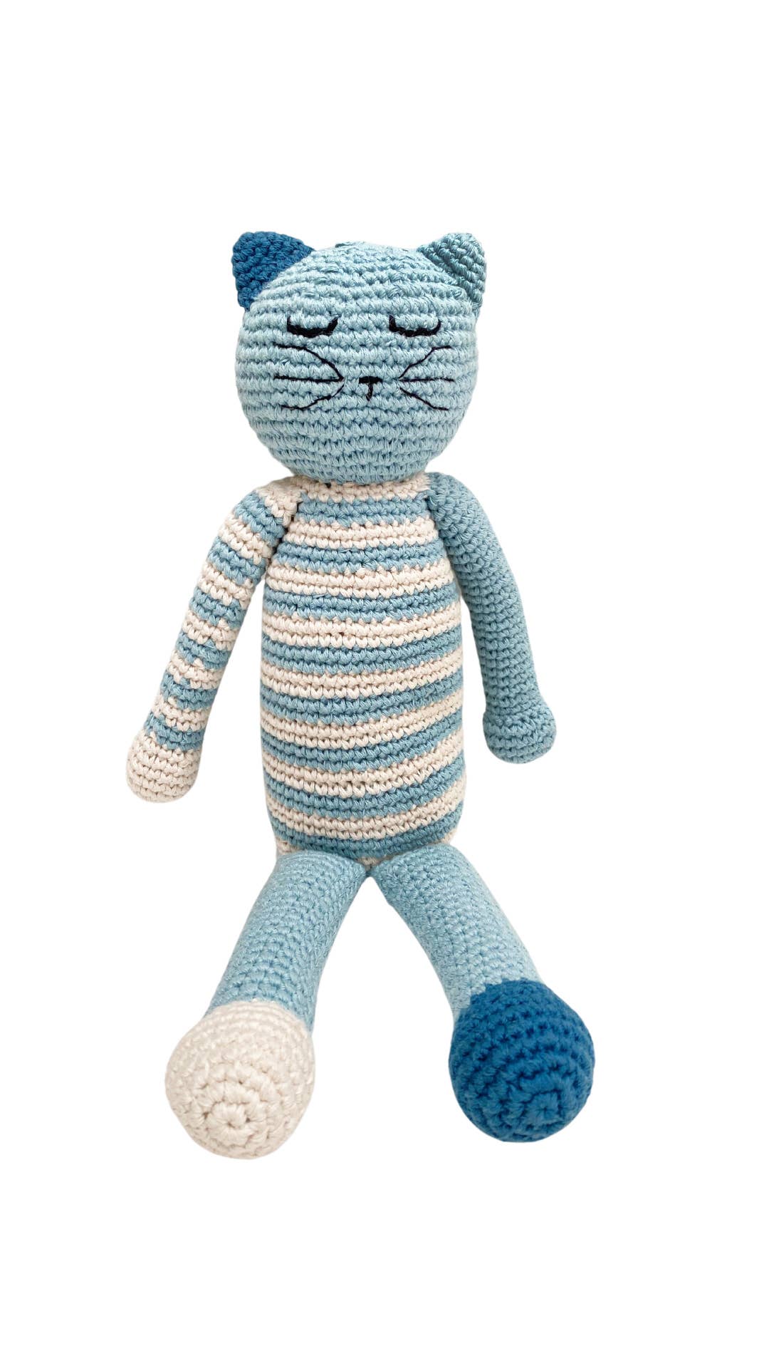 HandmadeSleeping Kitten Plush Toy | Organic Cotton Crochet