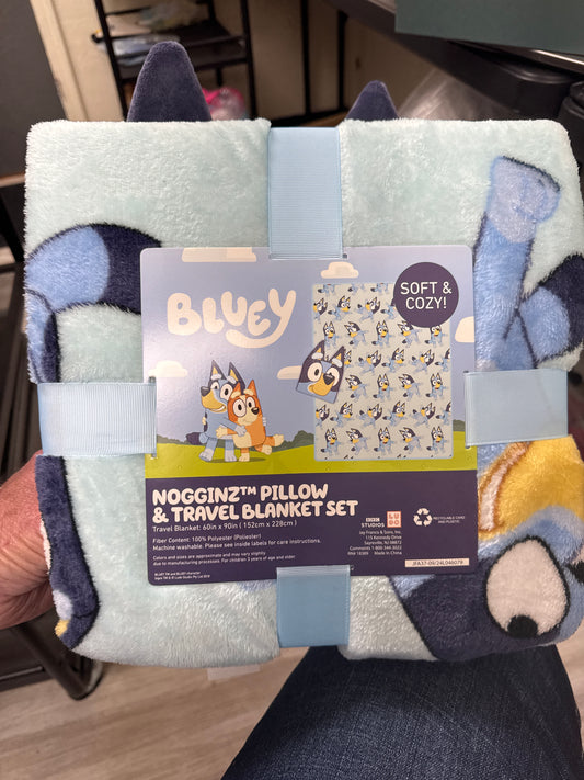 Bluey Pillow & Blanket Travel Sets