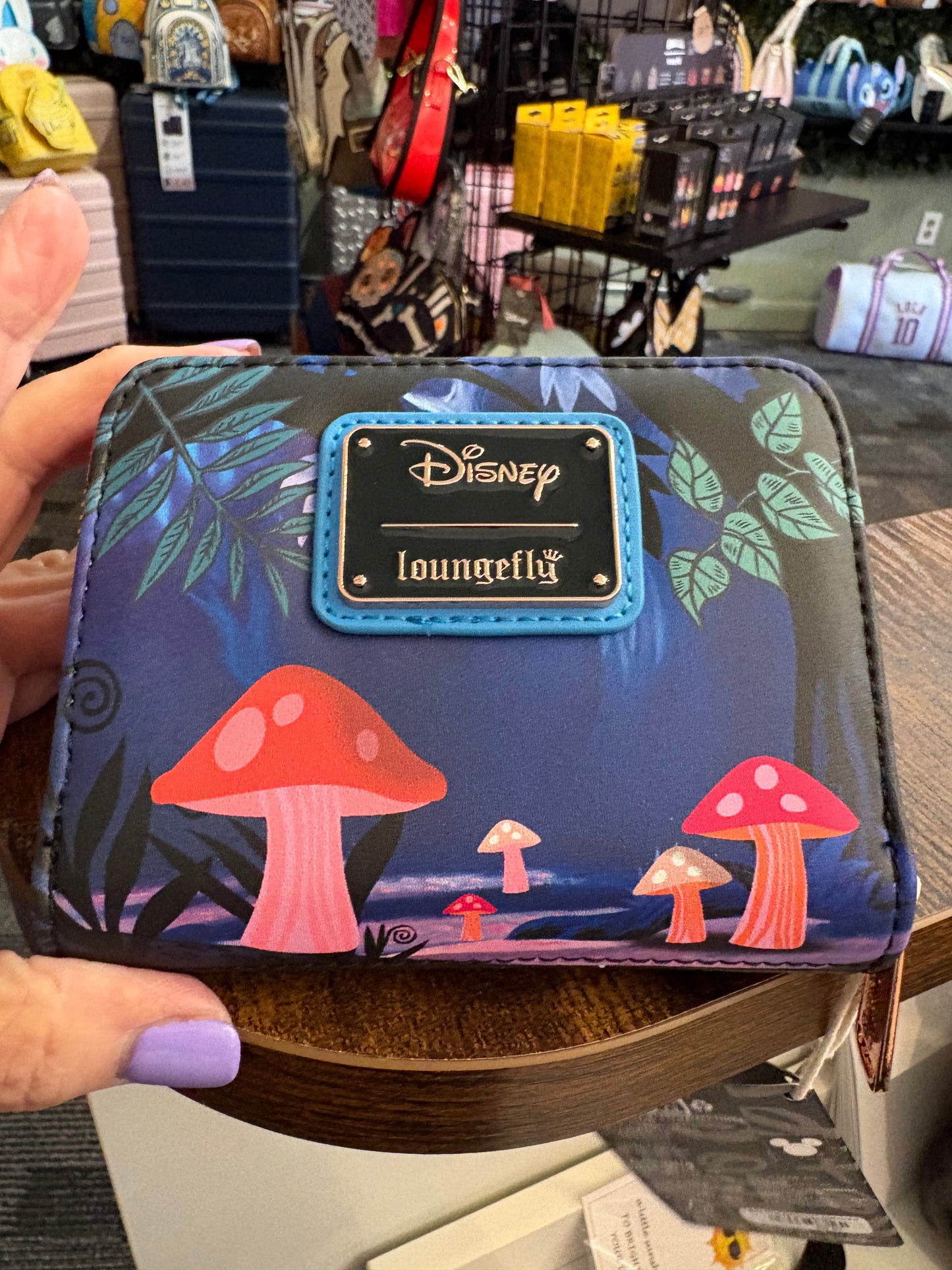 Loungefly Alice in Wonderland Neon Mushroom Caterpillar Wallet