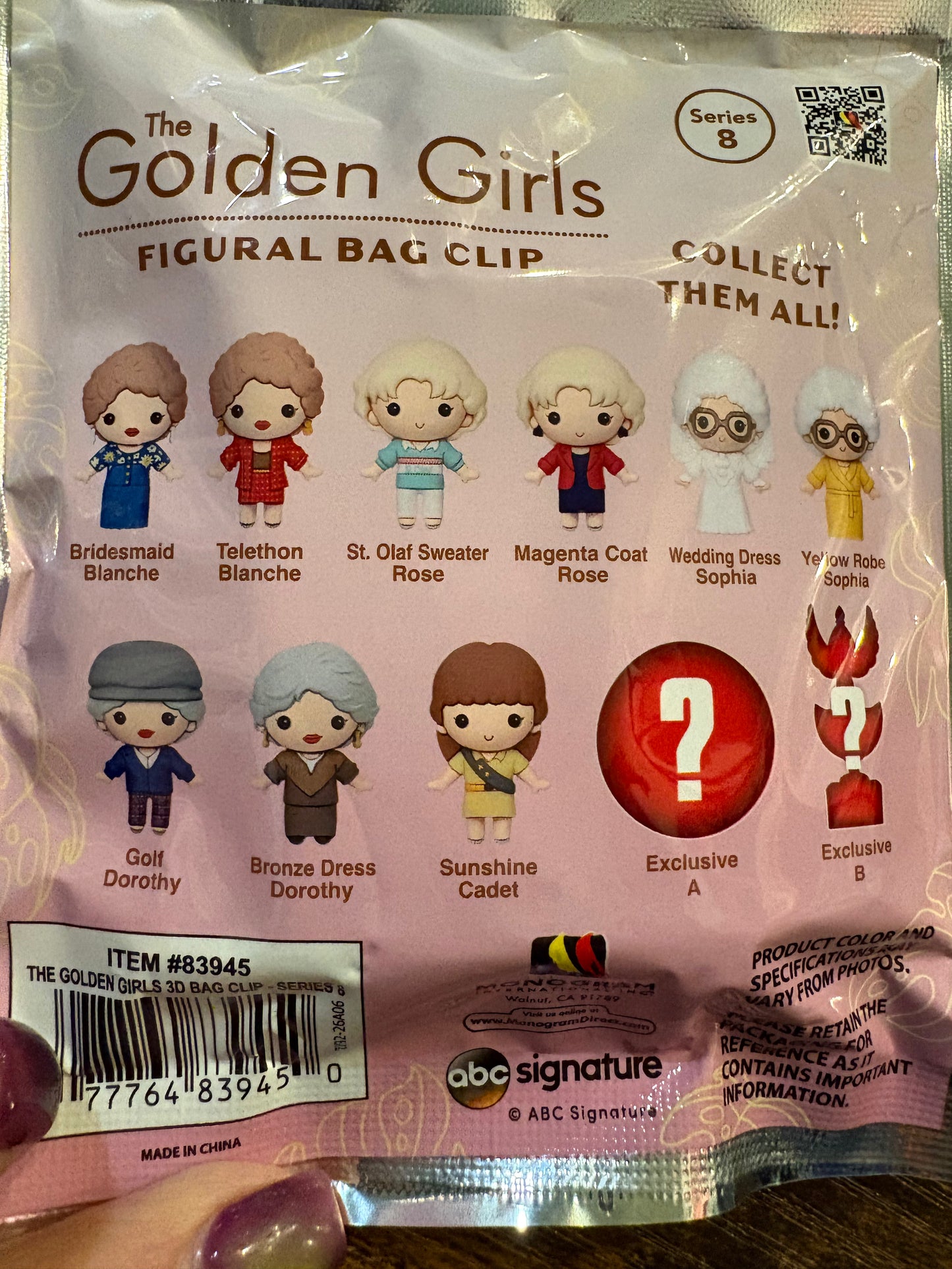 Monogram International The Golden Girls Mystery Figural Bag Clip