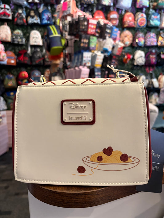 Loungefly Disney Lady and the Tramp Spaghetti Dinner charm Crossbody