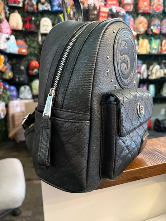 Loungefly How to Train Your Dragon Minimal Quilted Black Mini Backpack