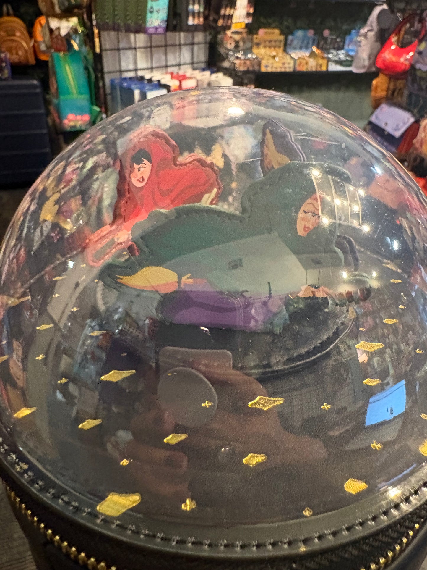 Loungefly Hocus Pocus Flying Sisters Dome Movable Parts and plays music