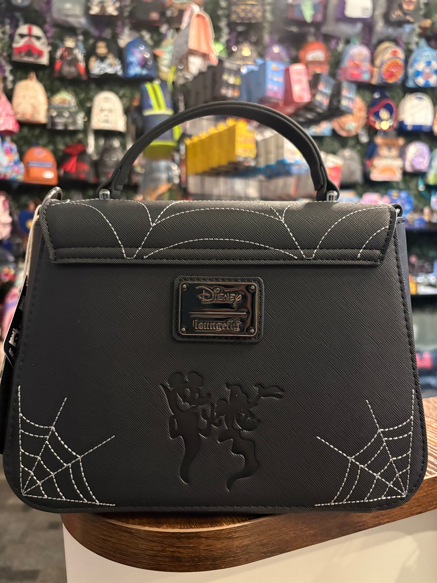 Loungefly Disney Mickey Ghost and Minnie Spider Web Crossbody