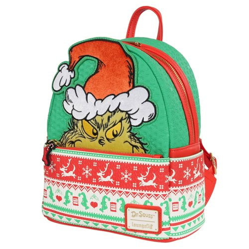 How the Grinch Stole Christmas Grinch Christmas Sweater Mini-Backpack - Entertainment Earth Exclusive