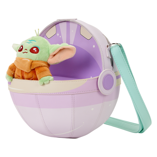 Star Wars The Mandalorian Grogu Figural Pod Plush Crossbody Bag