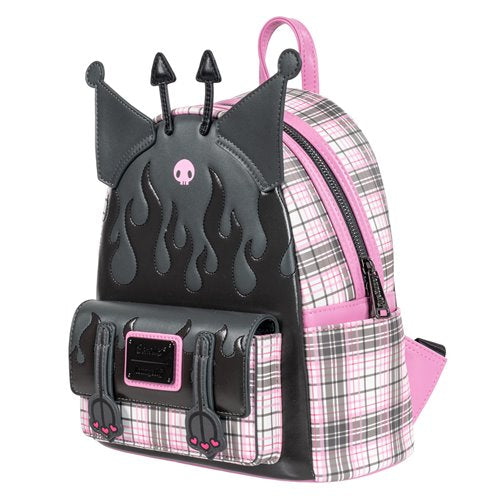 Loungefly Sanrio Kuromi Flames and Plaid Mini-Backpack
