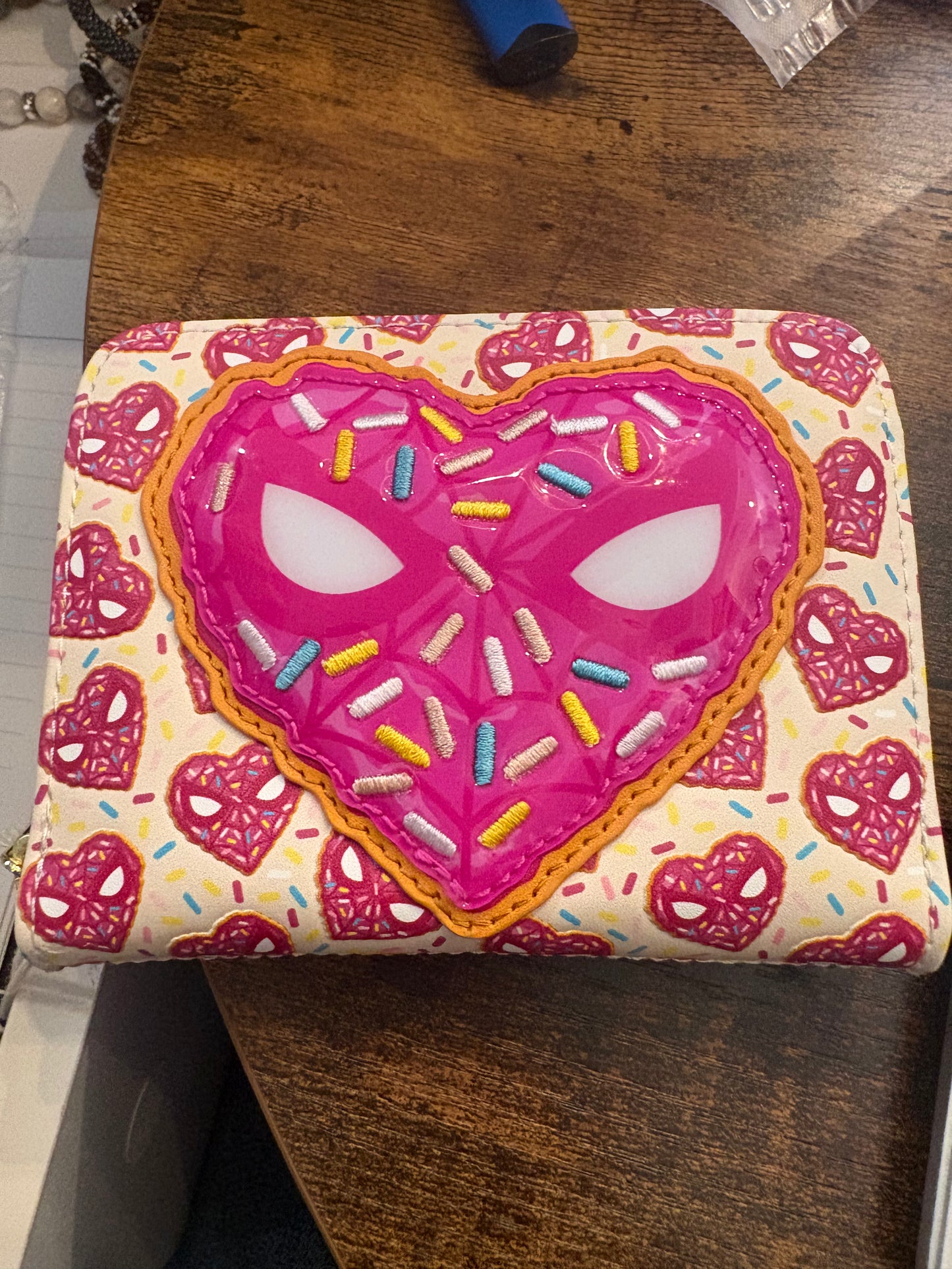 Loungefly Spiderman Sprinkle Heart scented zip around wallet