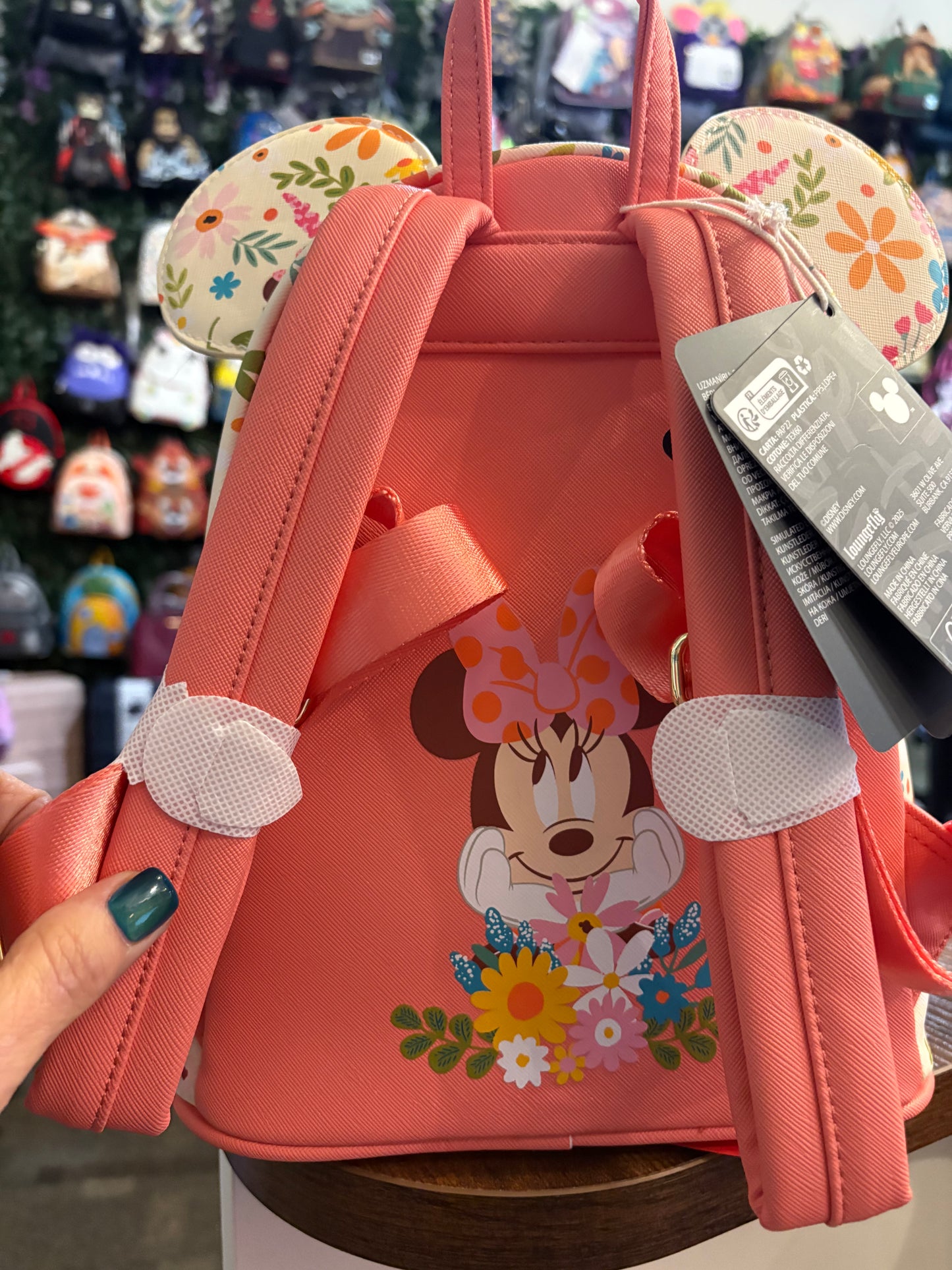 Loungefly Disney Minnie Mouse AOP Springtime Sequins mini Backpack