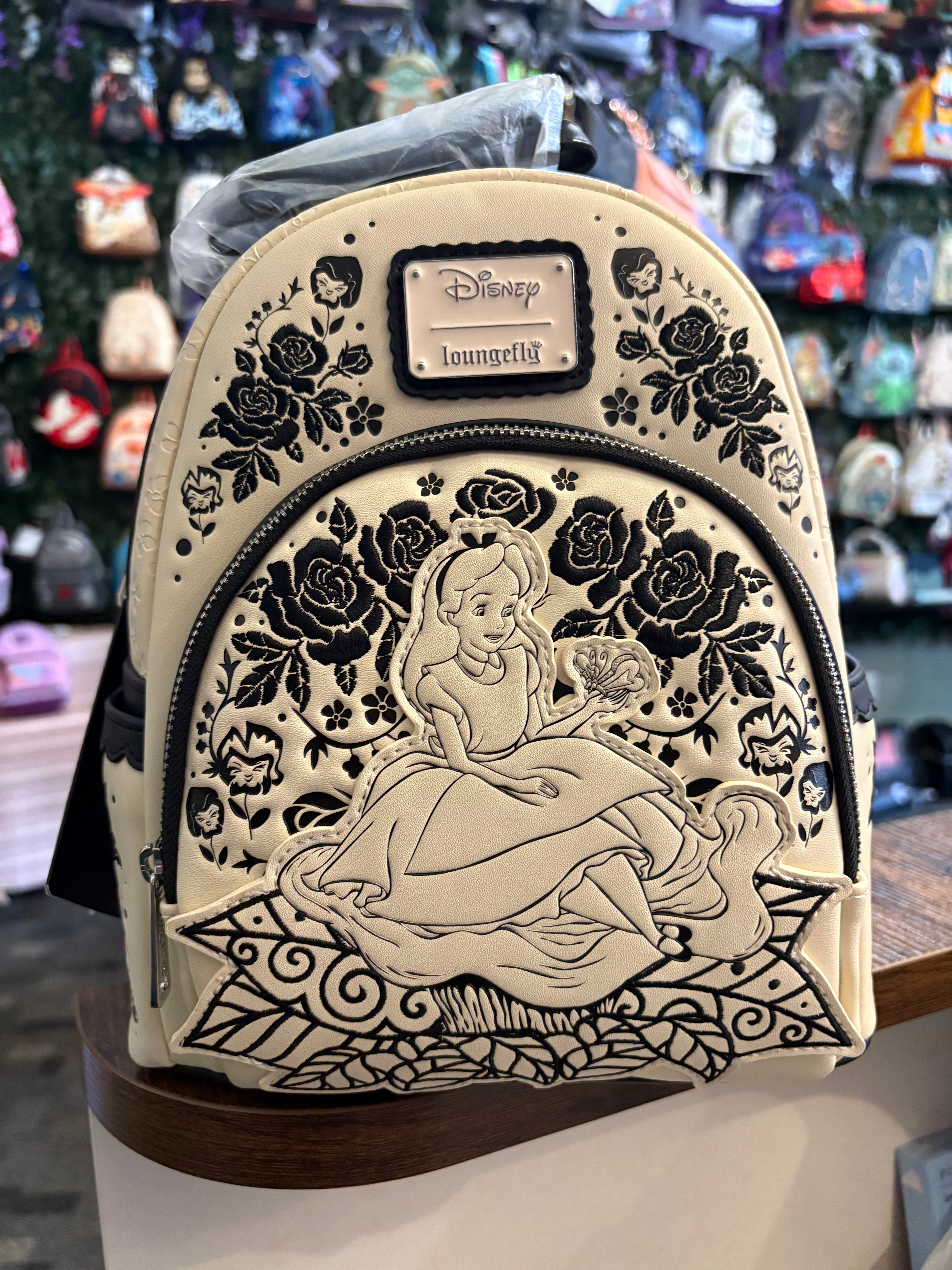 Loungefly Alice and Wonderland Embroidered floral mini backpack – Whimsy Pop
