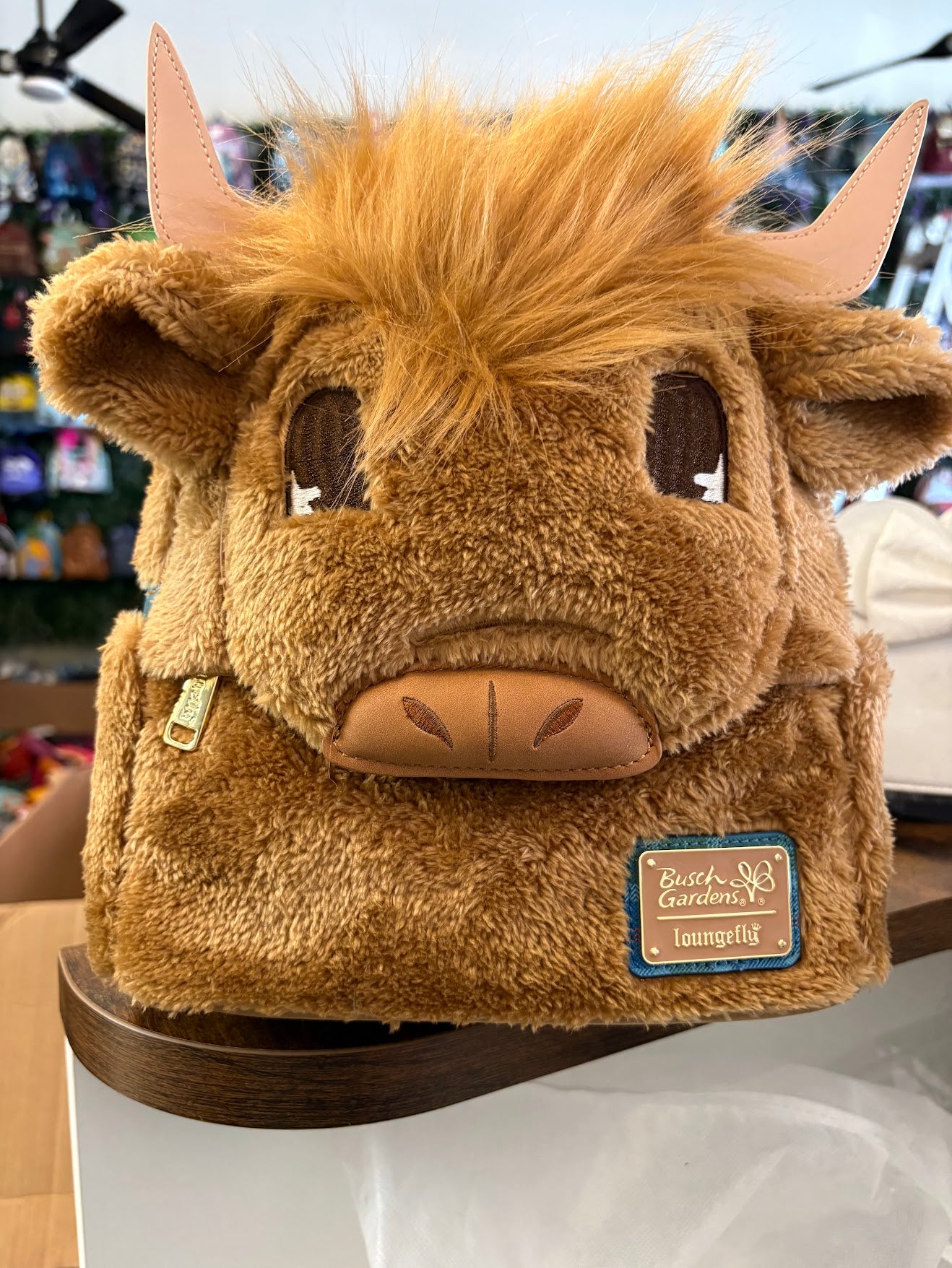Loungefly Busch Gardens Exclusive Highland Cow Plush Mini Backpack