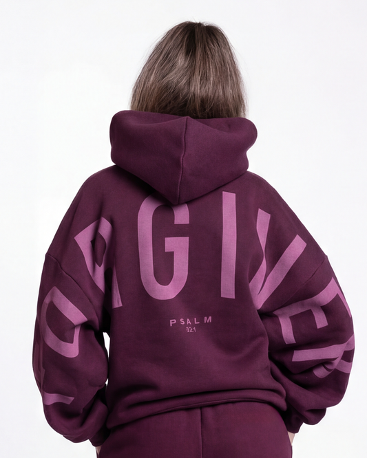 Kingdom Essential Hoodie - Forgiven - Jewel-Tone - Dark Cherry: Forgiven - Dark Cherry / M