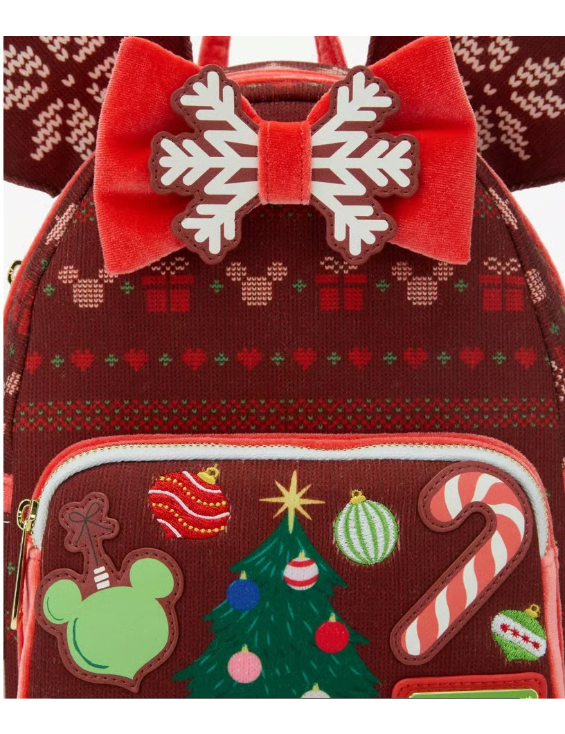 Loungefly Disney Minnie Mouse Sweater Holiday Mini Backpack