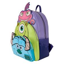 Loungefly Pixar Monsters, Inc. Triple Pocket Mini Backpack