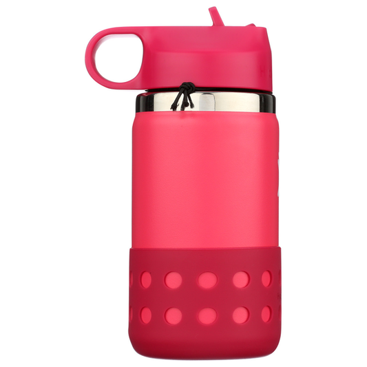 Hydro Flask 12 Oz Kids Wide Mouth Straw Cap And Boot - Peony
