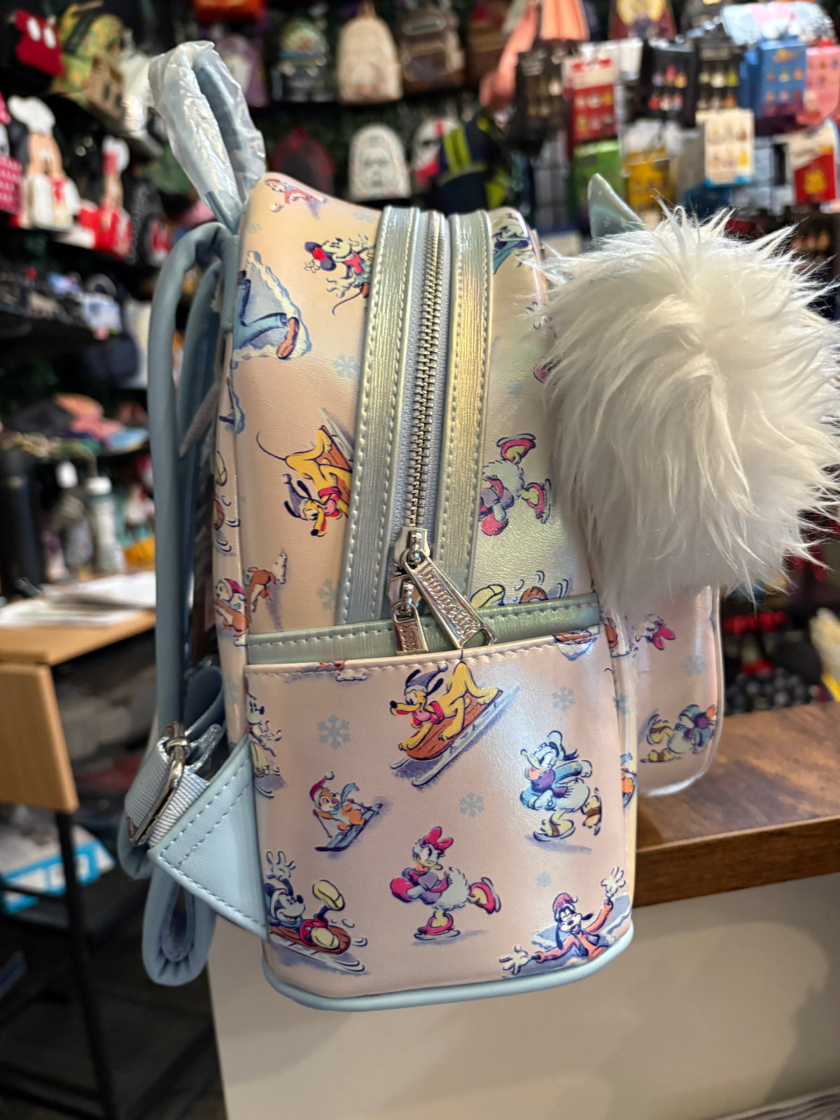 Loungefly Disney Mickey & Friends Winter Wondlerland AOP with ears mini backpack