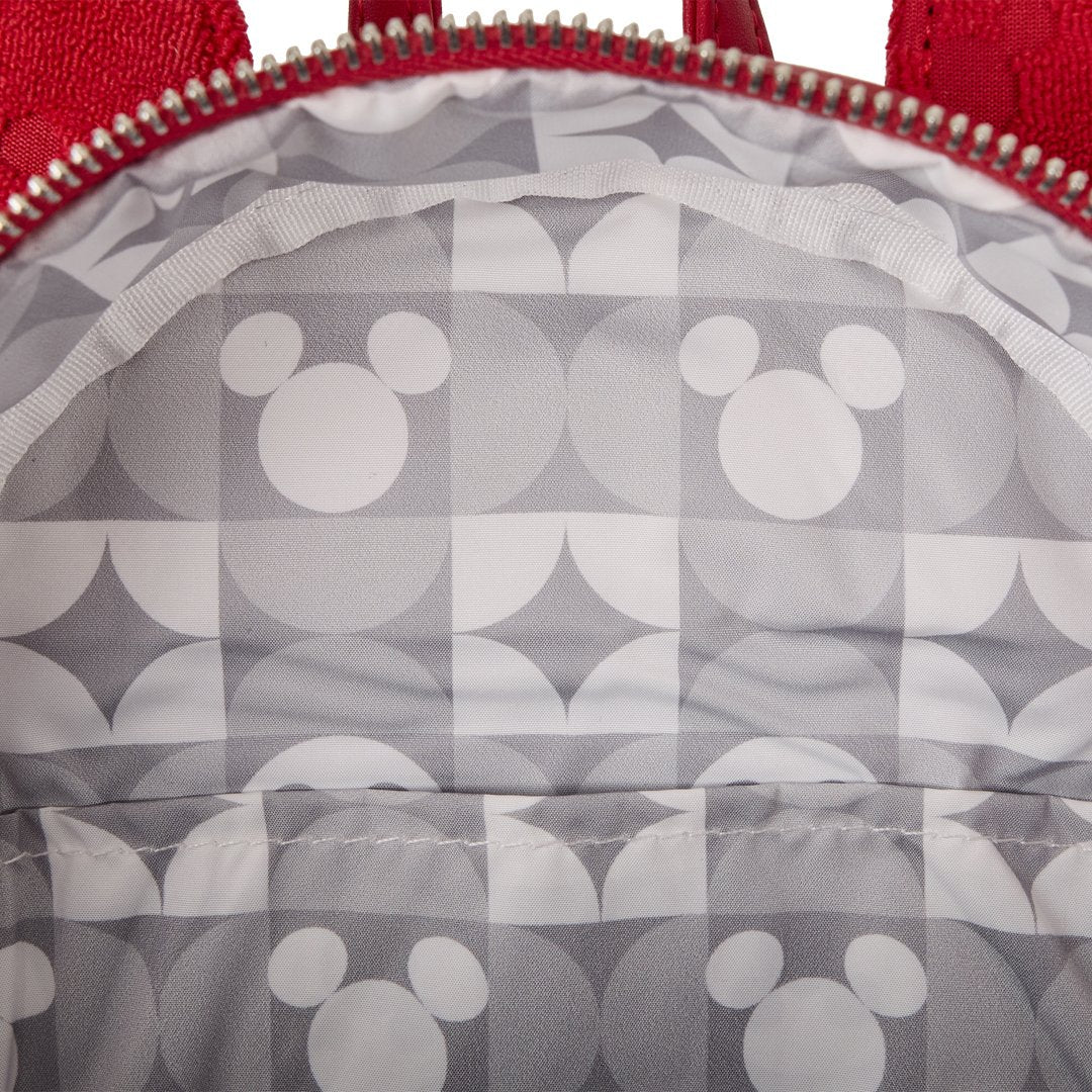 Loungefly Disney Mickey Mouse AOP Plush Burnout Mini Backpack with Coin Purse