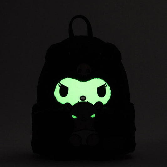 Loungefly Sanrio Kuromi Bear Mini Backpack - Glow-in-the-Dark