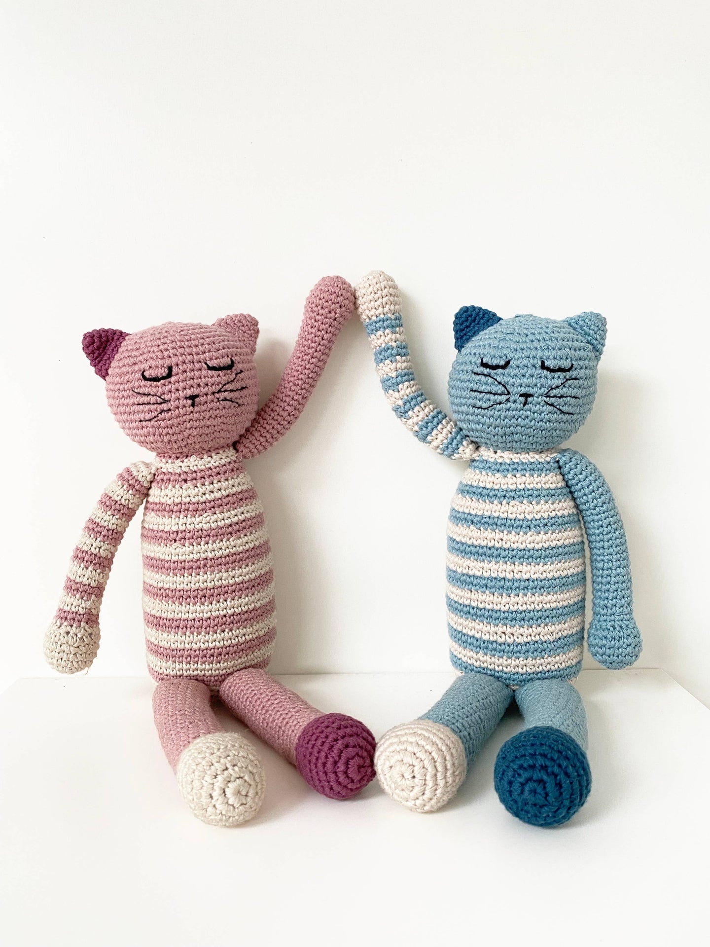 HandmadeSleeping Kitten Plush Toy | Organic Cotton Crochet