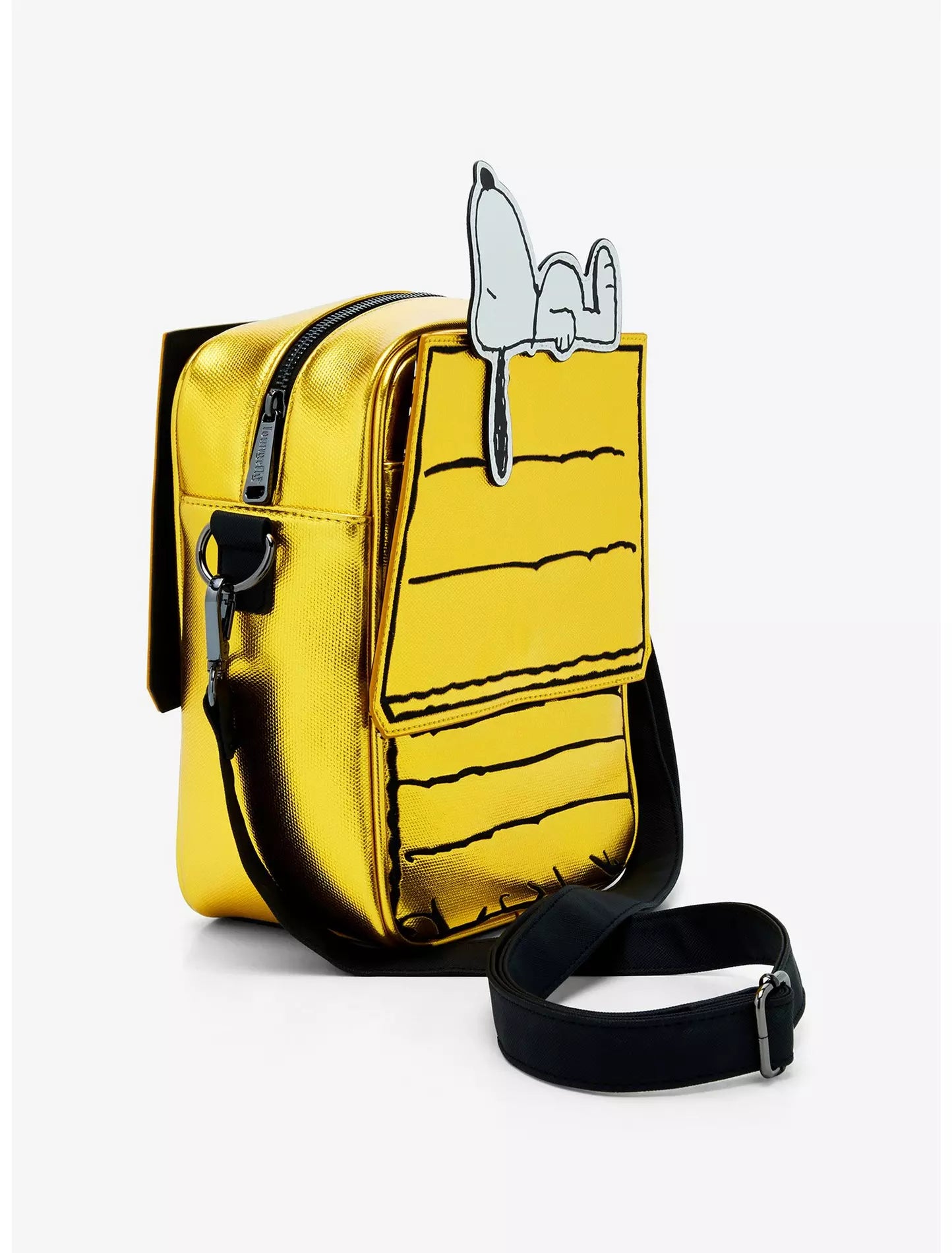 Loungefly Peanuts 75th Anniversary Snoopy on Doghouse Metallic Crossbody