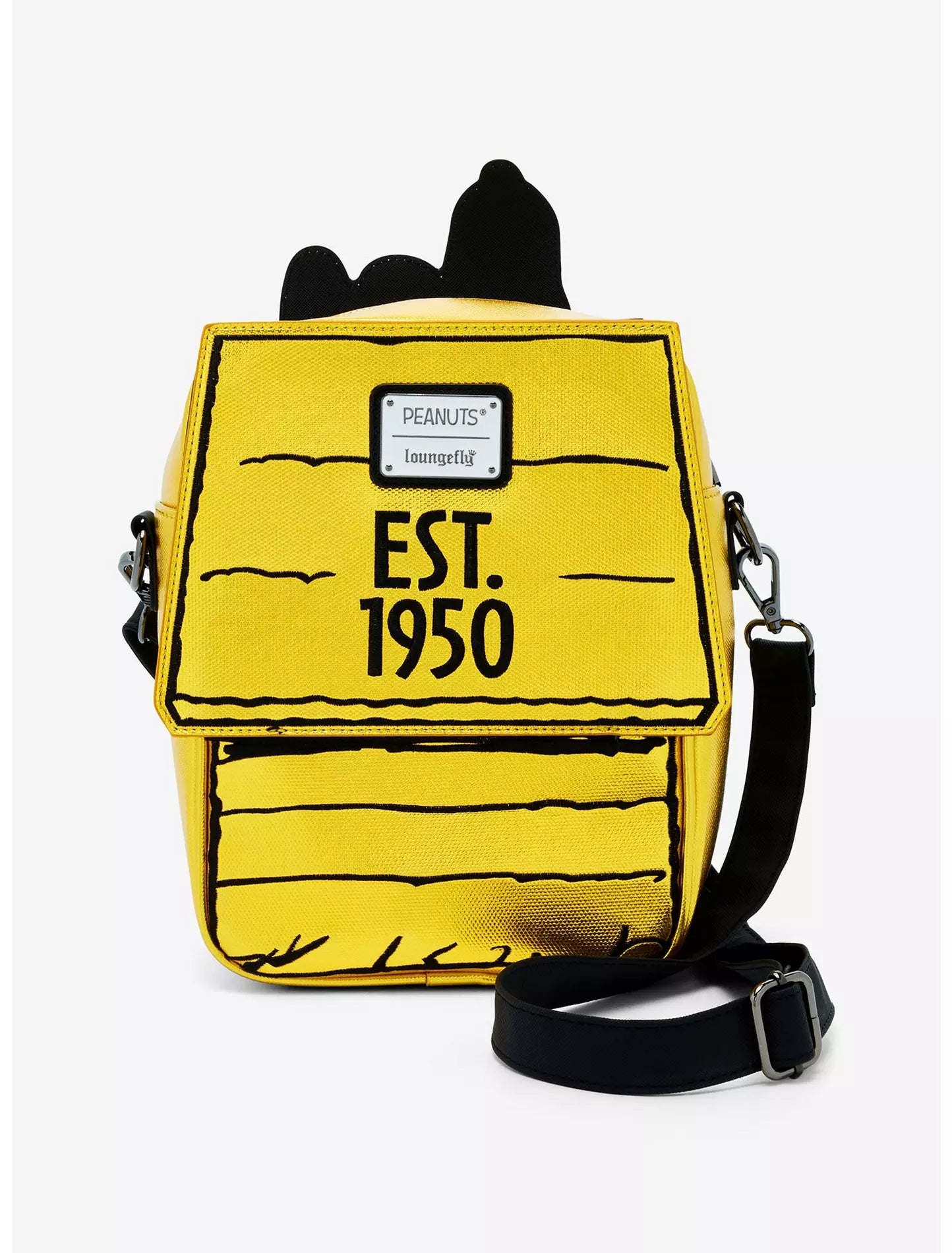 Loungefly Peanuts 75th Anniversary Snoopy on Doghouse Metallic Crossbody