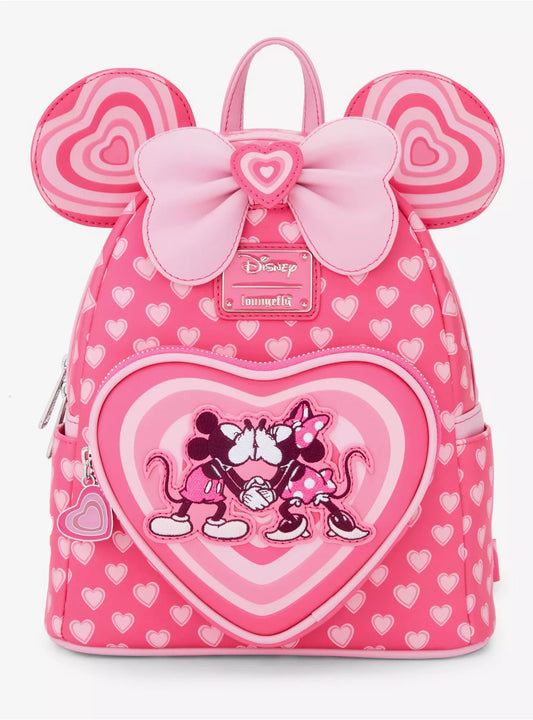 Loungefly Disney Mickey & Minnie Mouse Heart Ears Mini Backpack