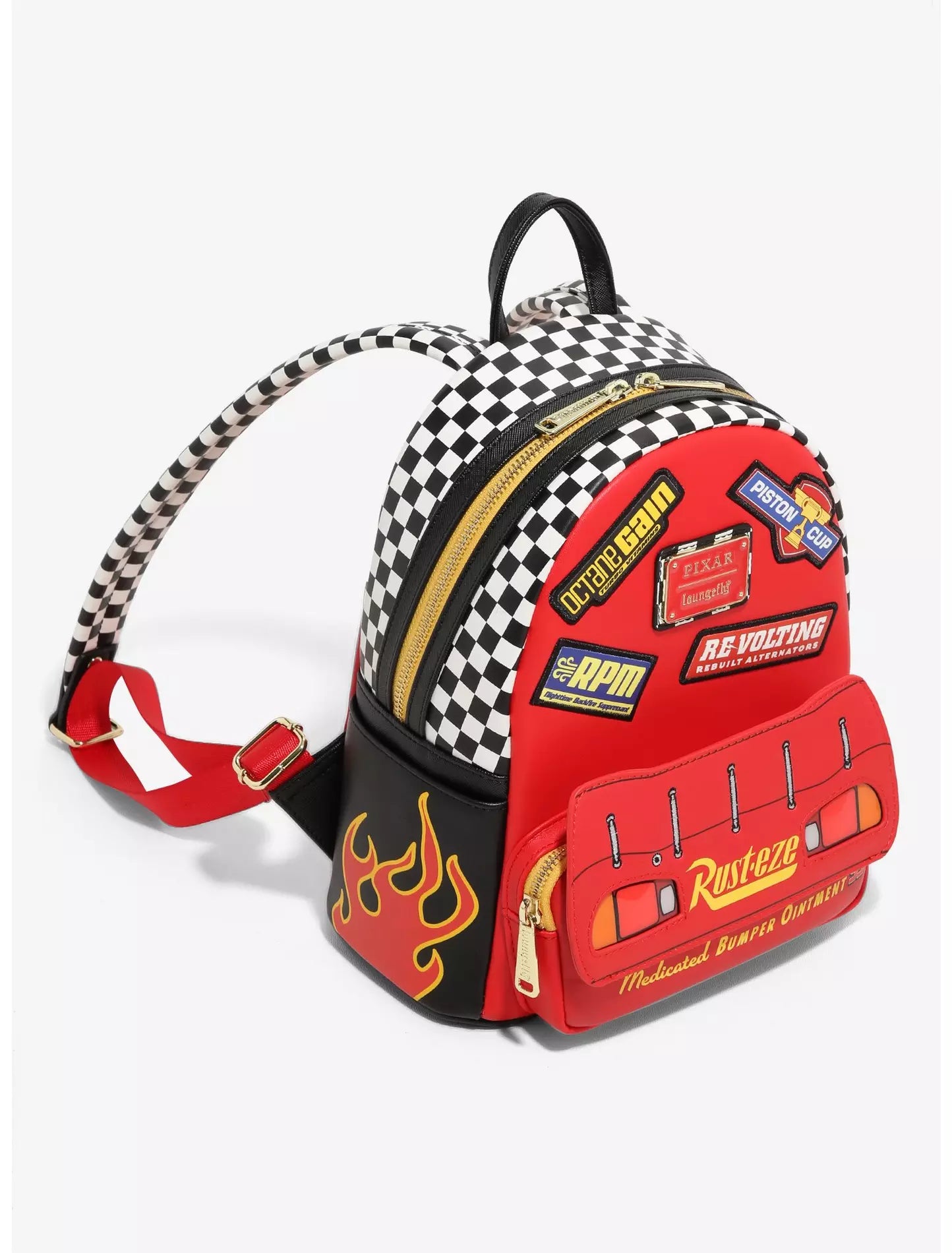 Loungefly Disney Pixar Cars Lightning McQueen Rust-eze Patches Mini Backpack - Light Up