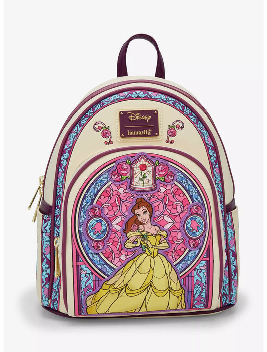 Loungefly Disney Beauty and the Beast Belle Stained Glass Mini Backpack