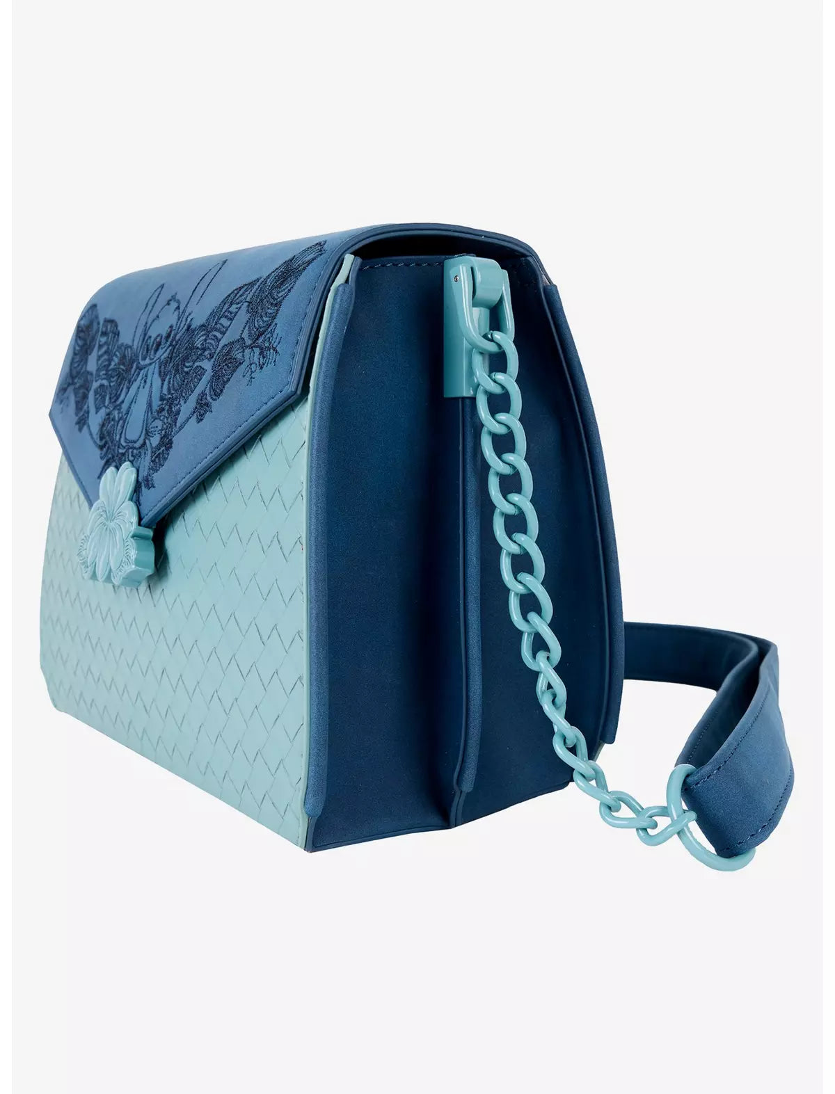 Lilo & Stitch Suede Stitch with Flowers Crossbody Bag