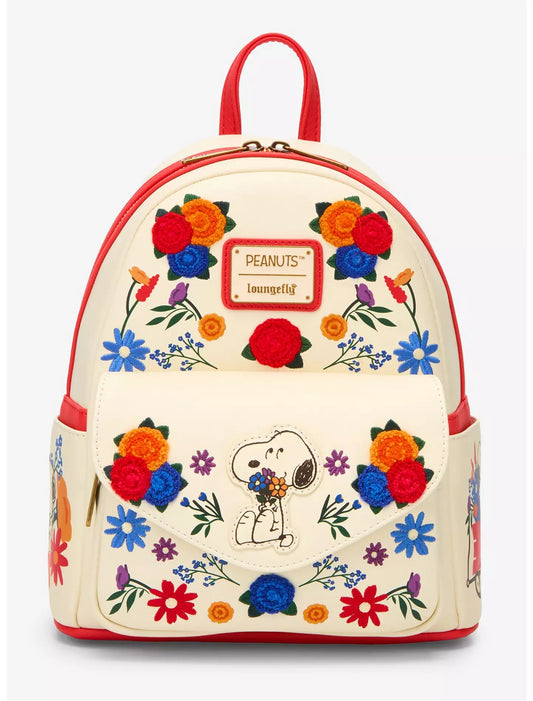 Loungefly Peanuts Floral Snoopy Mini Backpack