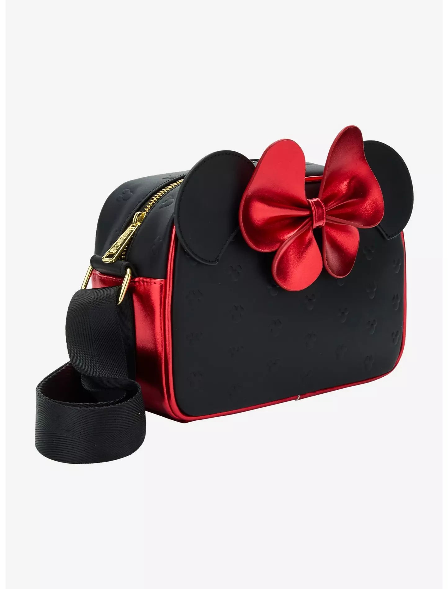 Loungefly Disney Minnie Mouse Metallic Red Bow Ears Crossbody