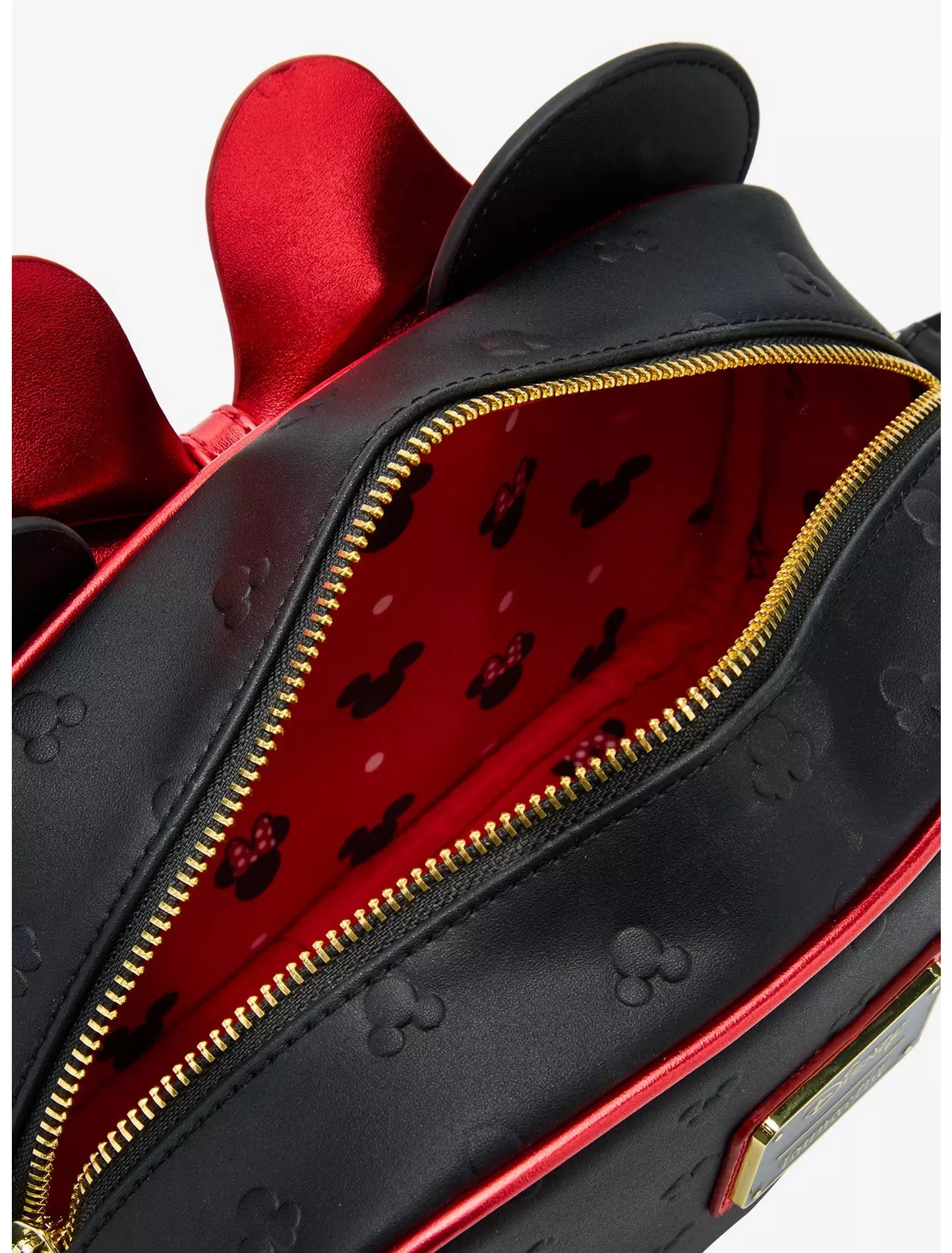 Loungefly Disney Minnie Mouse Metallic Red Bow Ears Crossbody