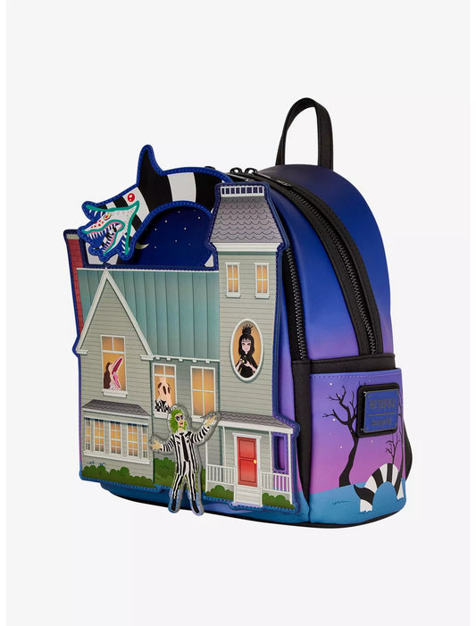 Loungefly Beetlejuice Maitland House Mini Backpack - Glow-In-The-Dark