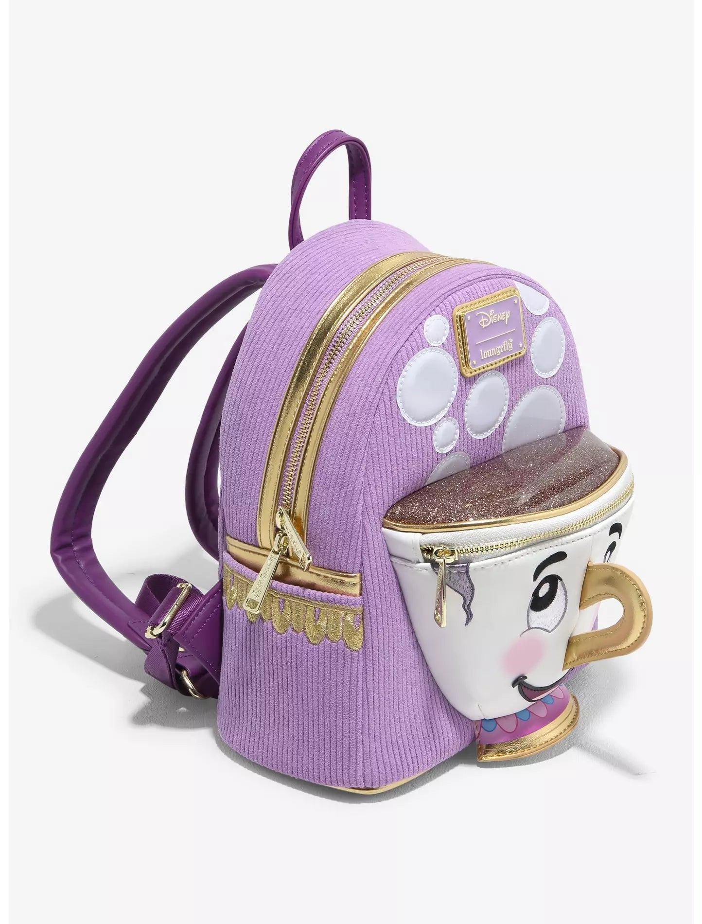Loungefly Disney Beauty and the Beast Chip Figural Corduroy Mini Backpack