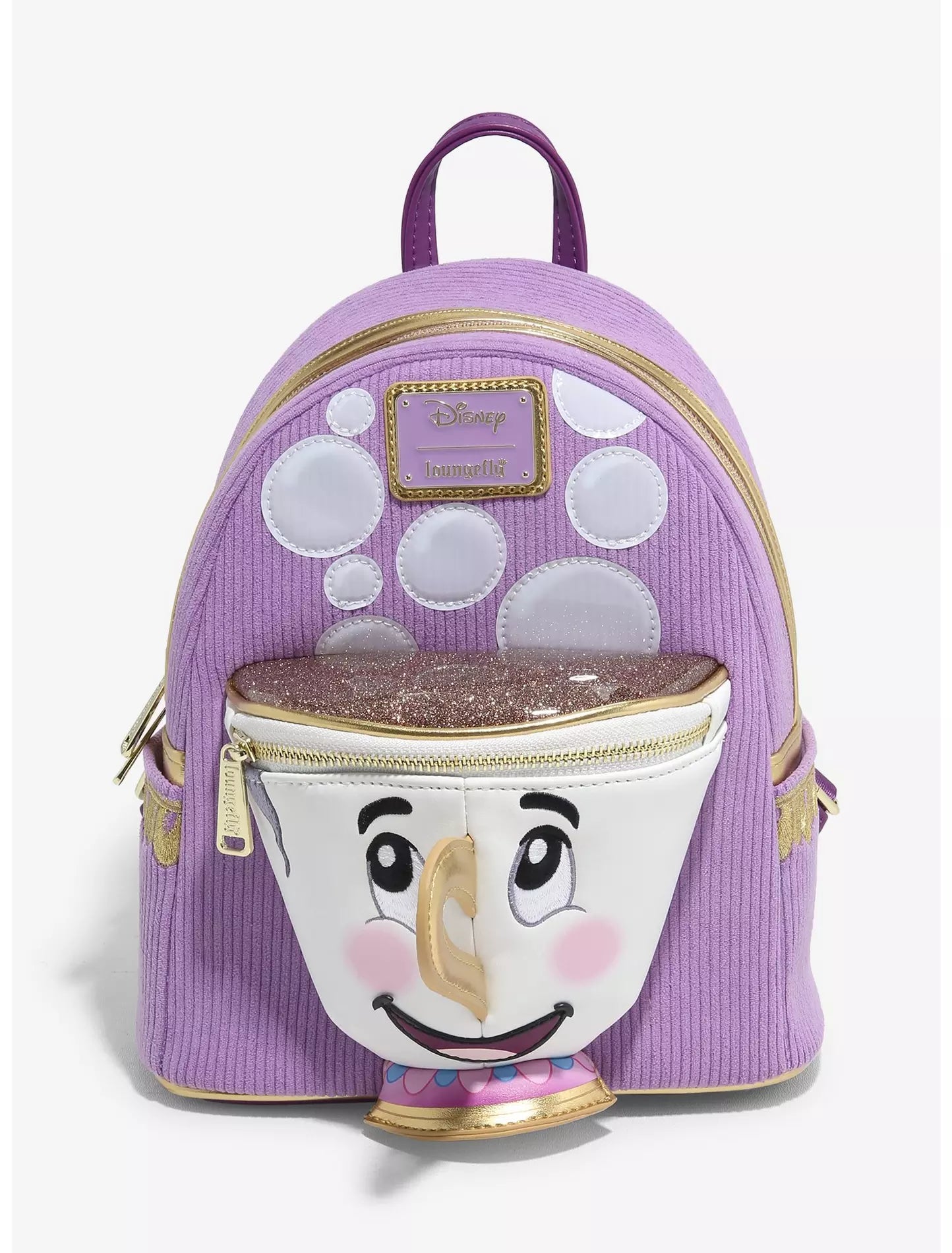Loungefly Disney Beauty and the Beast Chip Figural Corduroy Mini Backpack