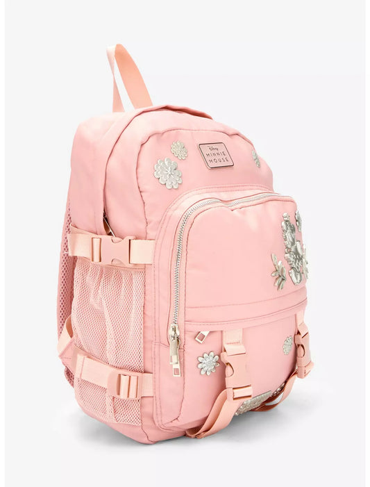 Disney Minnie Mouse Floral Blush Multi-Pocket Full Size Backpack