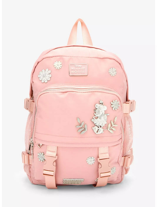 Disney Minnie Mouse Floral Blush Multi-Pocket Full Size Backpack