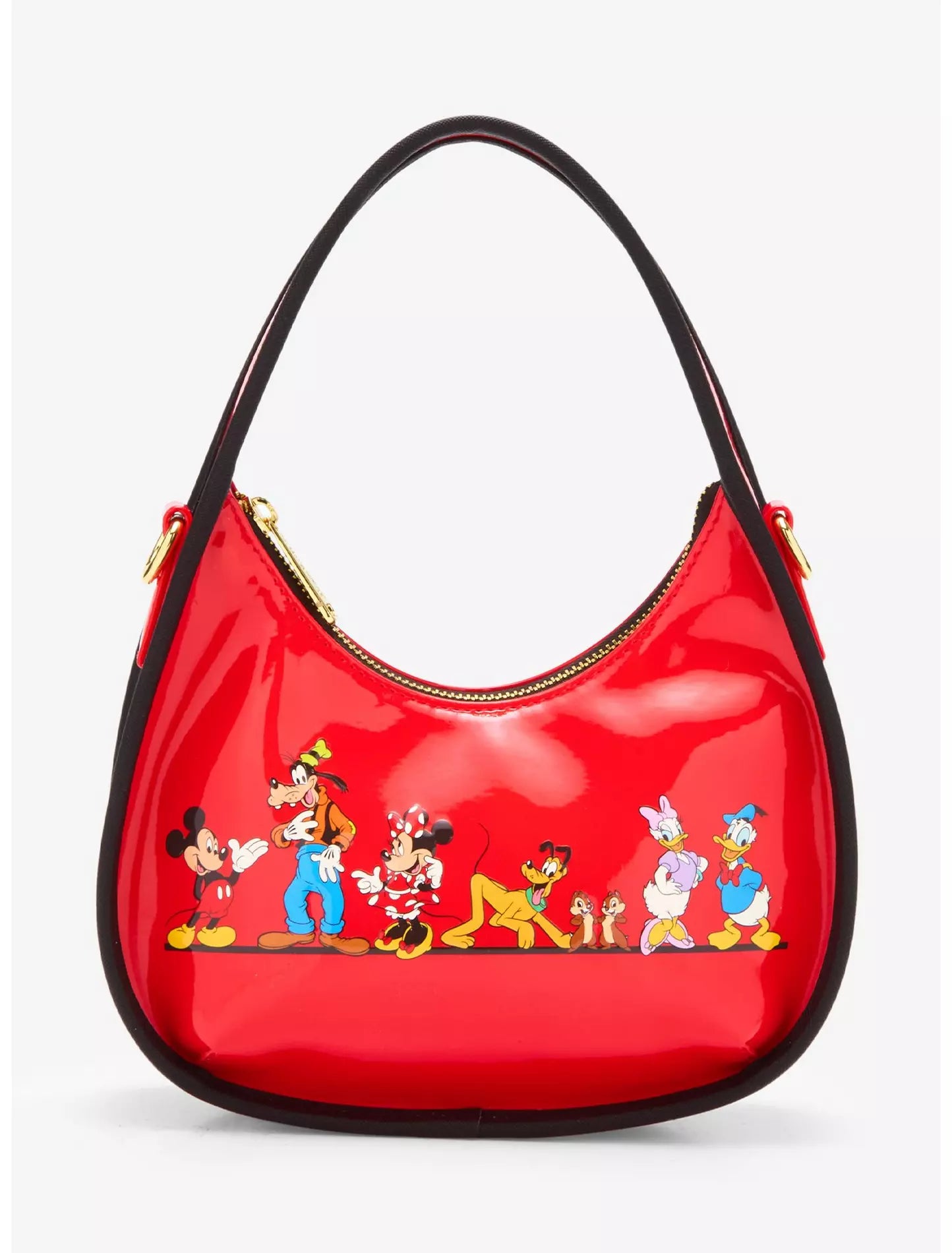 Loungefly Mickey Mouse & Friends Walking - Red Vinyl Crossbody Bag