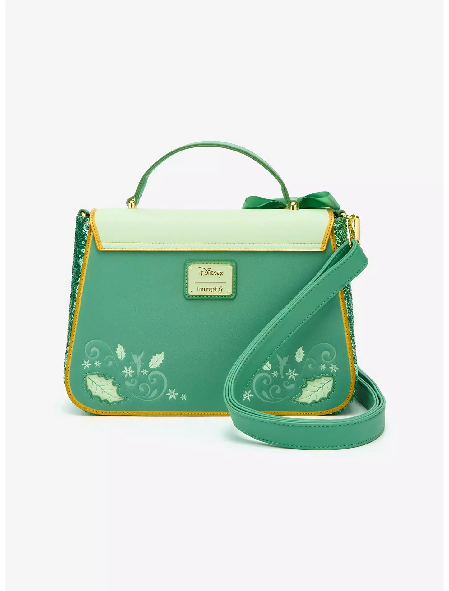 Loungefly Disney Tinker Bell Holiday Sequined Crossbody