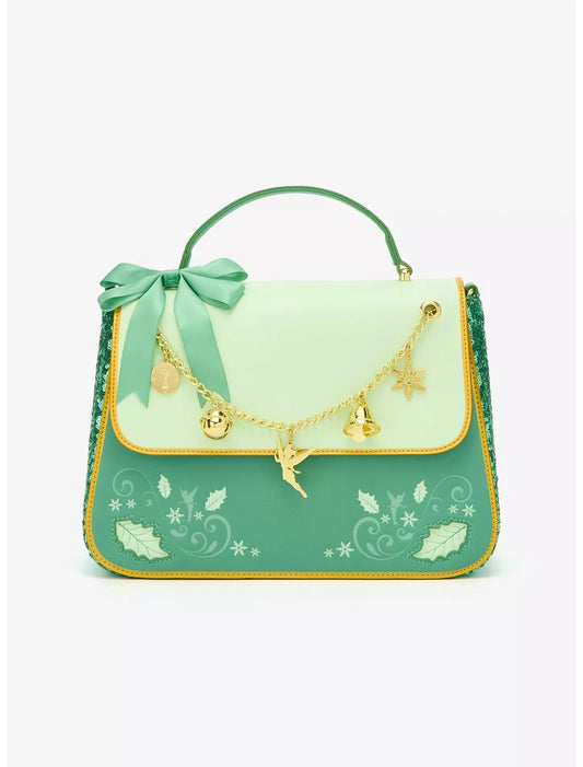 Loungefly Disney Tinker Bell Holiday Sequined Crossbody