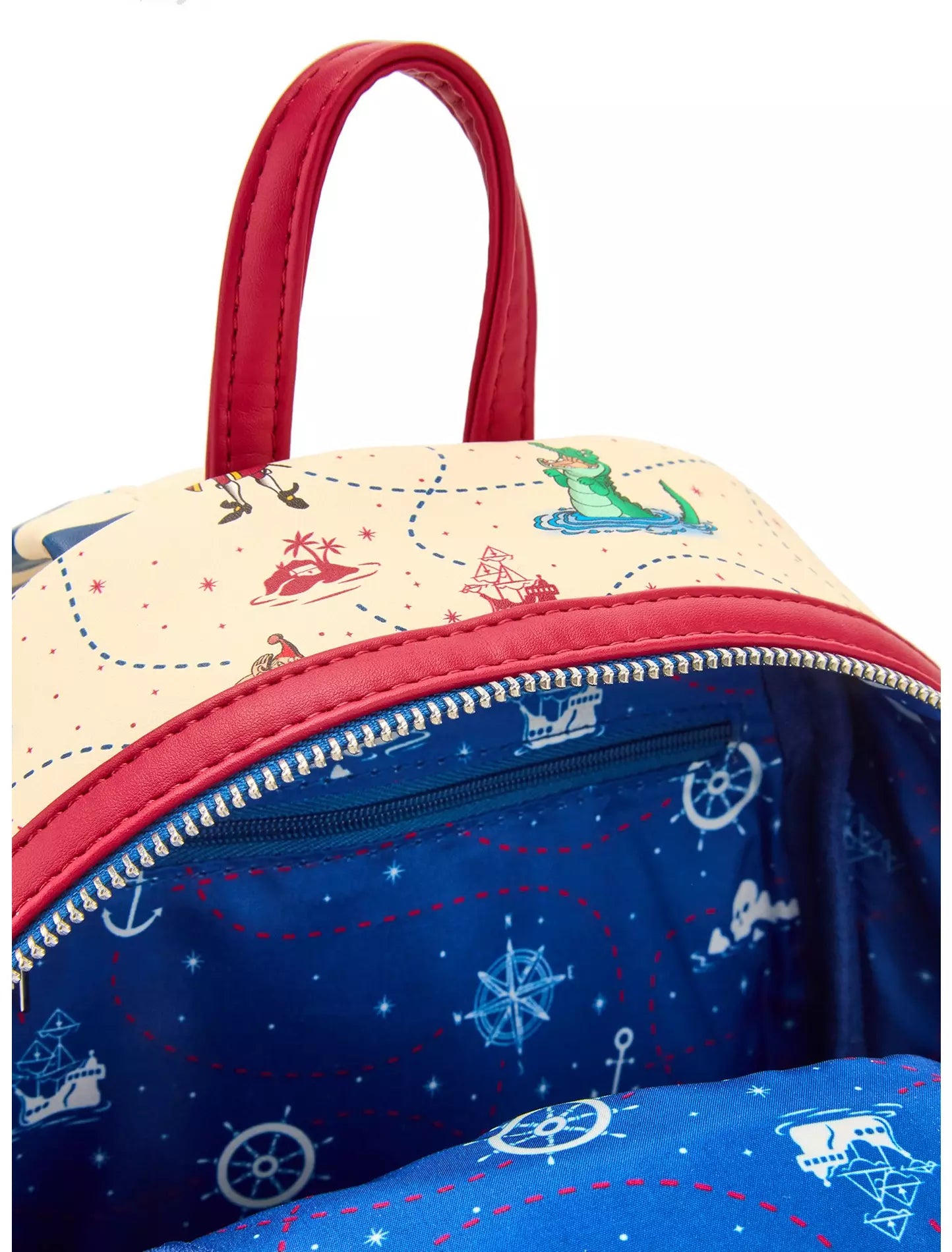 Loungefly Peter Pan Captain Hook, Ship Wheel Rotating Mini Backpack