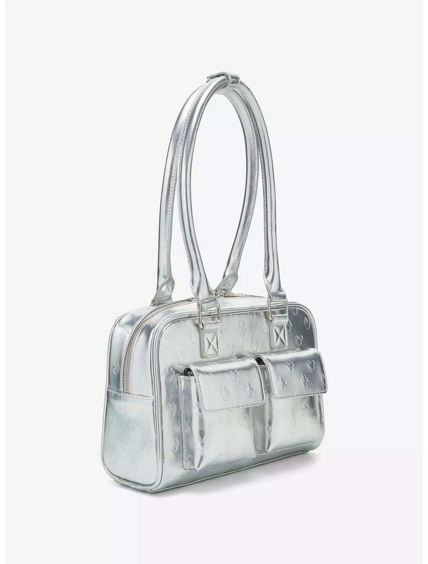 Loungefly Disney Mickey & Minnie Silver Metallic Purse