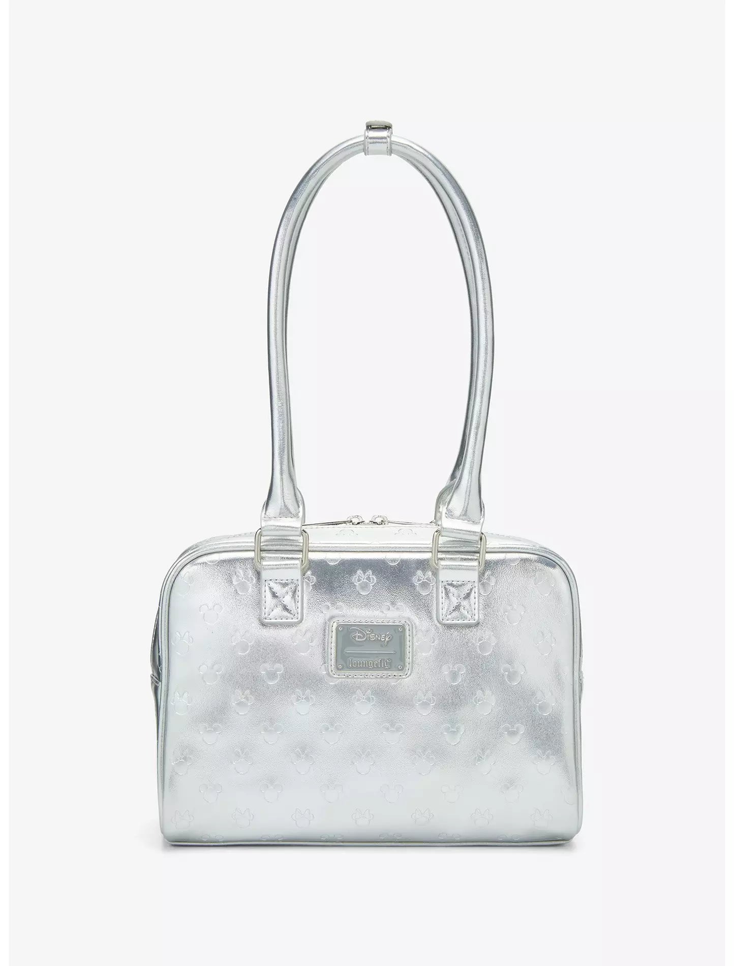 Loungefly Disney Mickey & Minnie Silver Metallic Purse