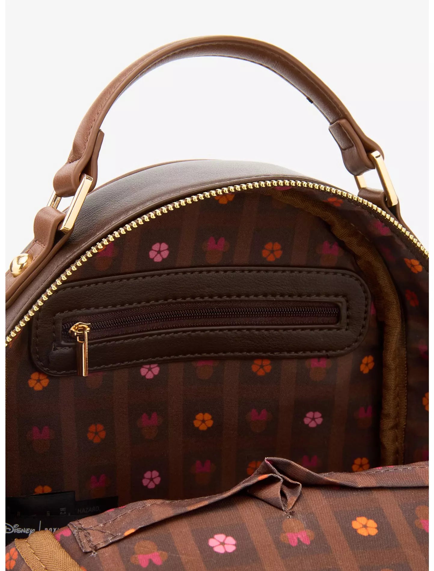 Disney Minnie Mouse Velvet Floral Interchangeable Ears Mini Backpack