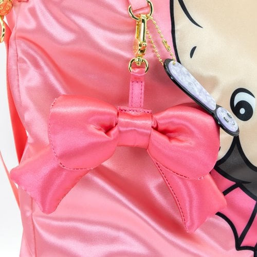 Kewpie Black Bat Puffy Tote Bag with Bow Charm