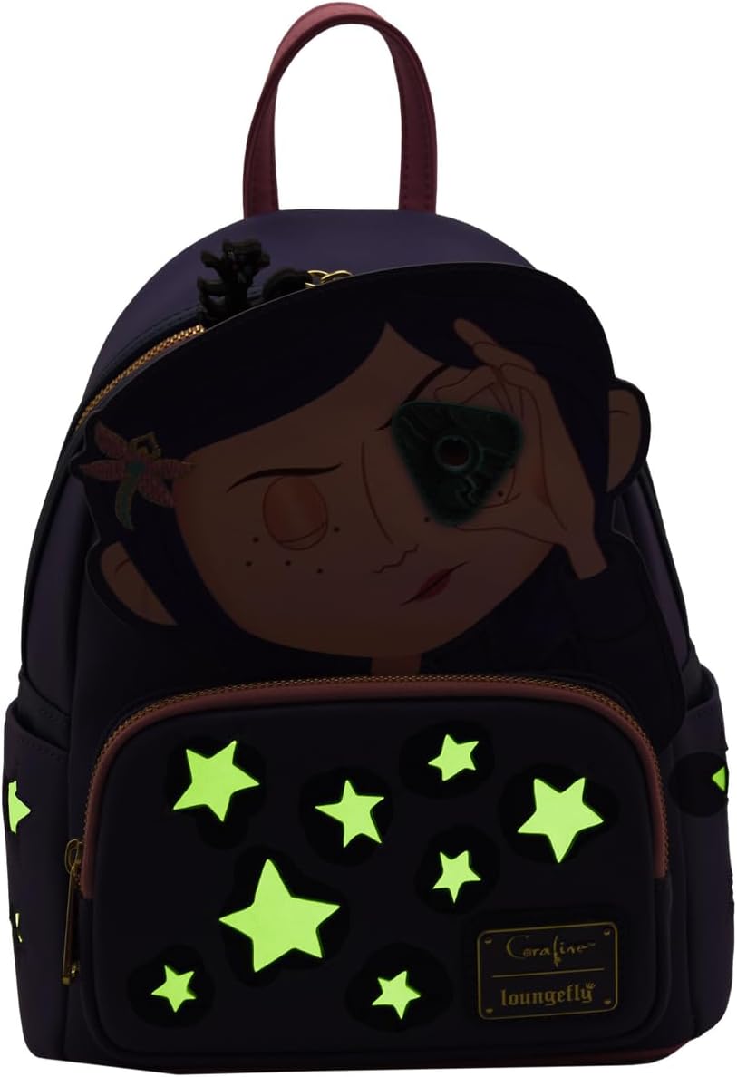 Loungefly Coraline Stars Mini Backpack - Glow in the Dark